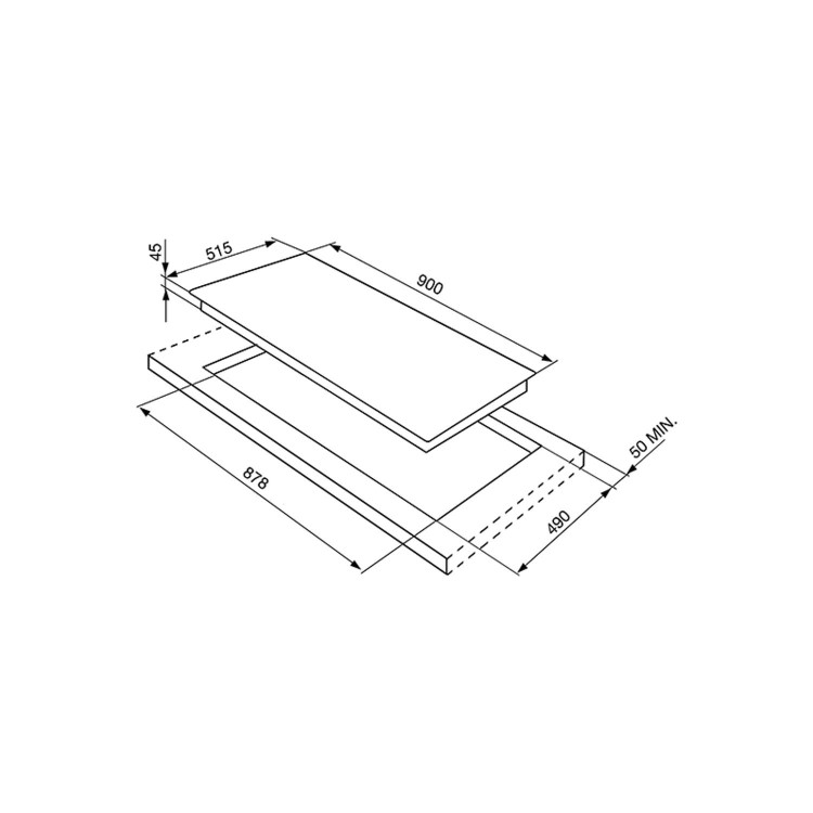 GRADE A1 - Smeg SI5952B 90cm 5 Zone Angled Edge Glass Induction Hob with Touch Controls