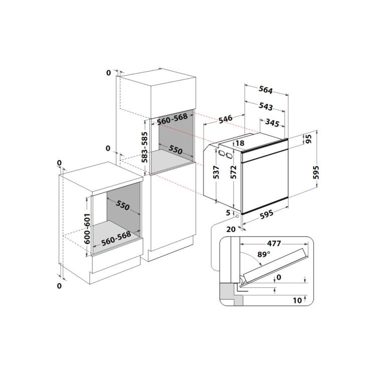 Refurbished Hotpoint SI6871SPBL 60cm Single Built In Electric Oven Black