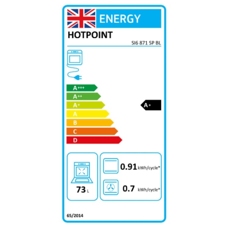 Refurbished Hotpoint SI6871SPBL 60cm Single Built In Electric Oven Black