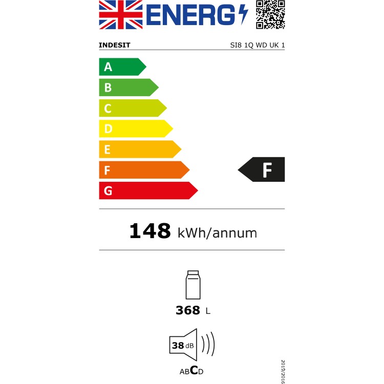 Indesit SI81QWD 369 Litre Freestanding Larder Fridge 188cm Tall A+ Energy Rating 60cm Wide  - White