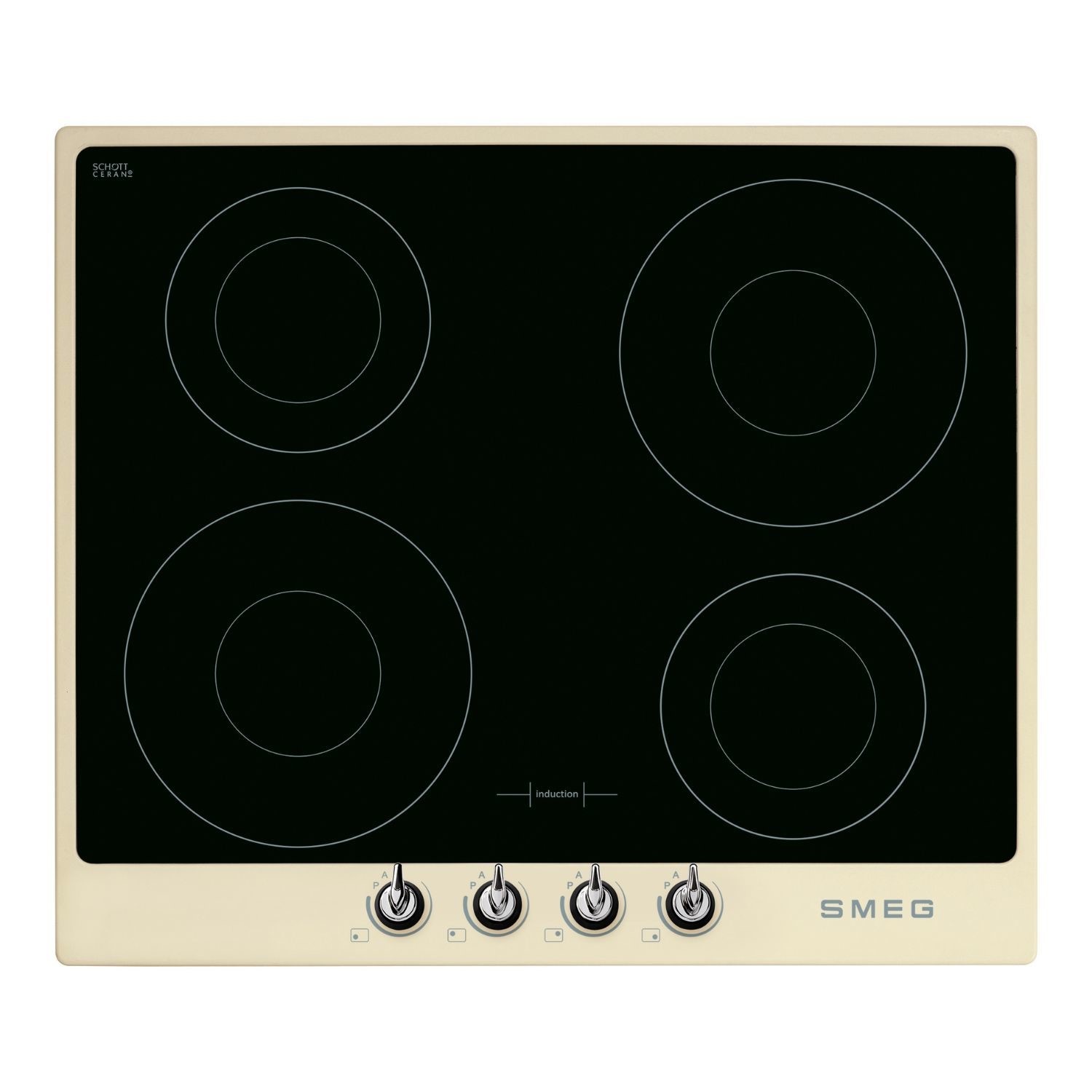 Smeg Victoria 60Cm 4 Zone Induction Hob Cream SI964PM
