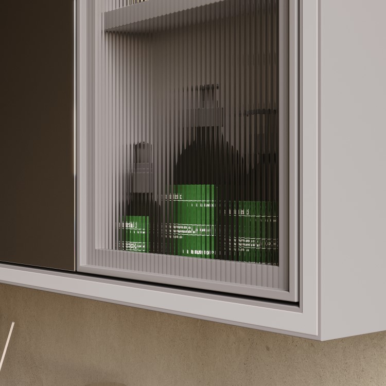 Triple Door Beige Bathroom Mirror Cabinet with Lights Demister & Shaver Socket 1200 x 700mm- Sidra