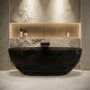 Black Freestanding Double Ended Transparent  Bath 1700 x 750mm - Siena