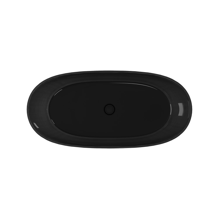 Black Freestanding Double Ended Transparent  Bath 1700 x 750mm - Siena