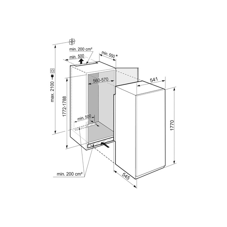 Liebherr 213 Litre In-column Integrated Freezer