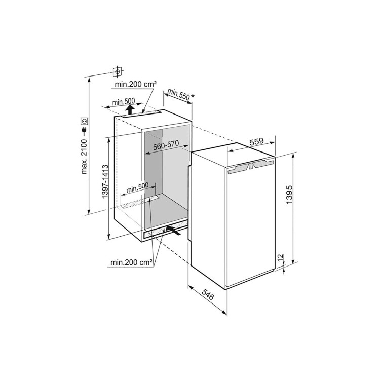Liebherr 156 Litre In-column Integrated Freezer