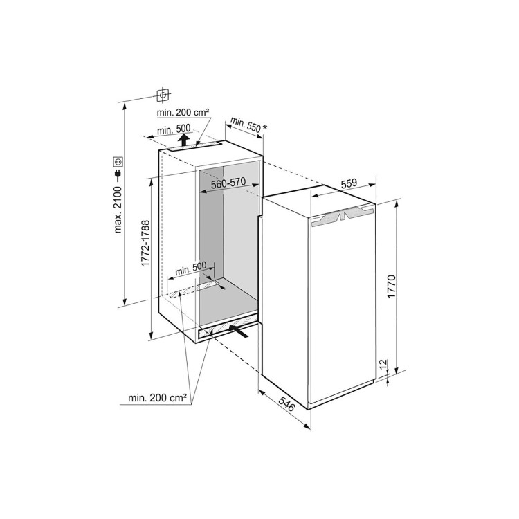 Liebherr 213 Litre In-column Integrated Freezer