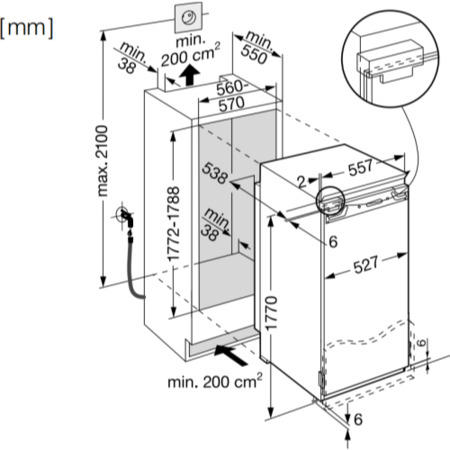 GRADE A2 - liebherr SIGN3566 In-column Integrated Freezer With Ice Maker