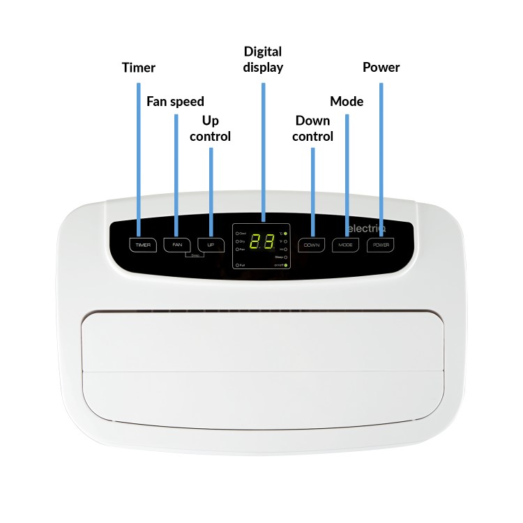 GRADE A2 - electriQ 16000 BTU Quiet Portable Air Conditioner - for large rooms up to 42 sqm