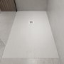 1700x800mm Rectangular White Slate-Effect Shower Tray 27mm - Stone Resin - Sileti