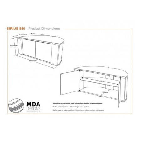 MDA Designs Sirius 850 TV Cabinet in Oak up to 37 inch