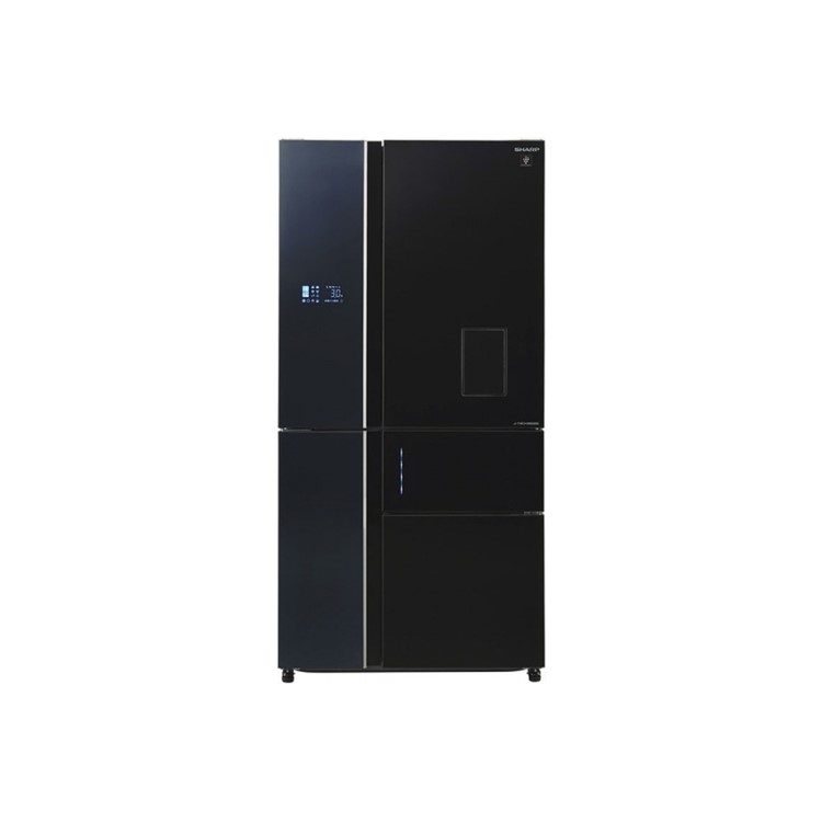 Sharp SJWX830FBK 652 Litre American Style Fridge Freezer Water Dispenser A++ Energy Rating 5 Door 91cm Wide - Black