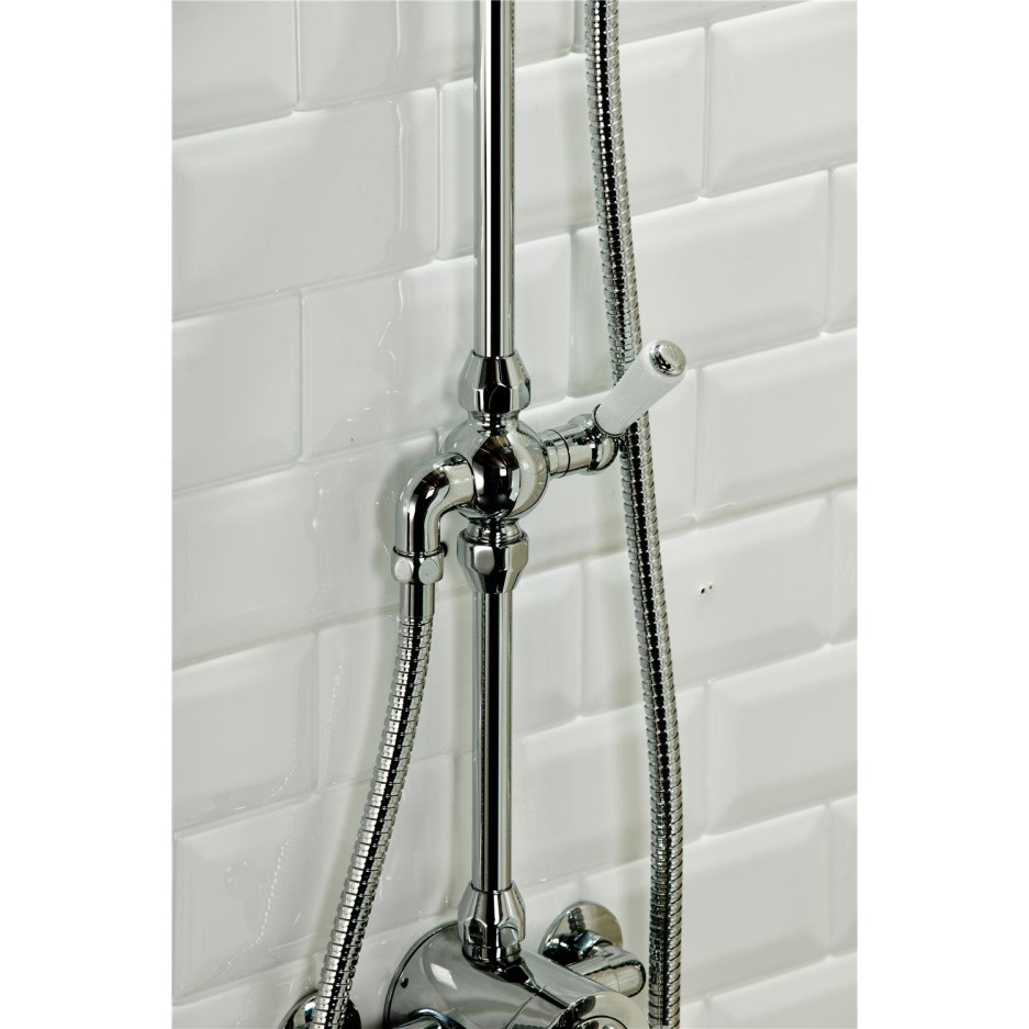 Traditional Round Riser Rail Shower with Diverter & Slide Rail Kit