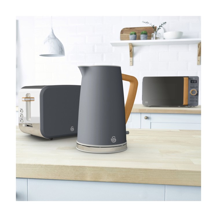 GRADE A1 - Swan SK14610GRYN Nordic 1.7L Kettle - Grey