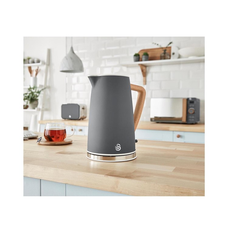 GRADE A1 - Swan SK14610GRYN Nordic 1.7L Kettle - Grey