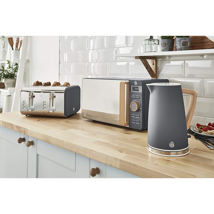 GRADE A1 - Swan SK14610GRYN Nordic 1.7L Kettle - Grey