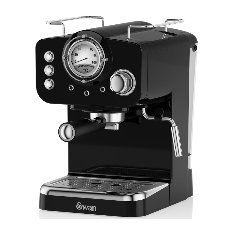 GRADE A1 - Swan SK22110BN Retro Espresso Coffee Machine - Black
