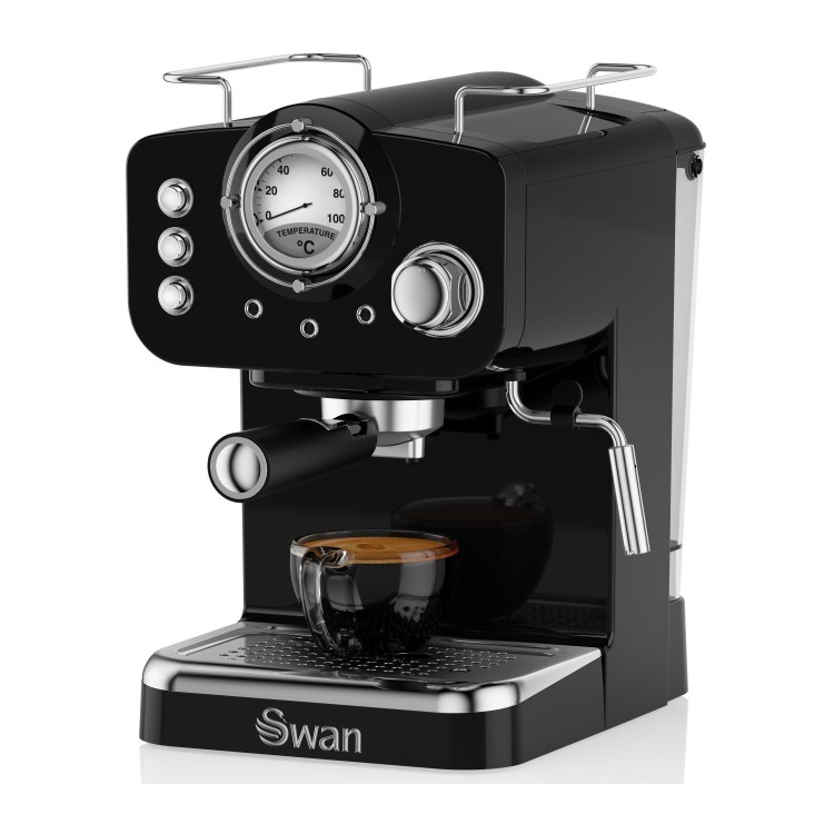 GRADE A1 - Swan SK22110BN Retro Espresso Coffee Machine - Black