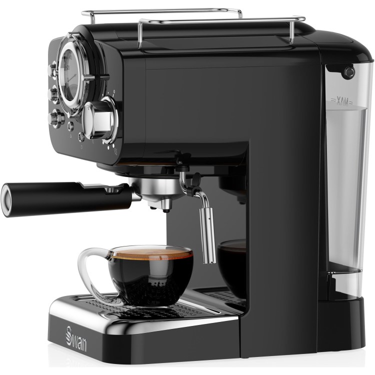GRADE A1 - Swan SK22110BN Retro Espresso Coffee Machine - Black