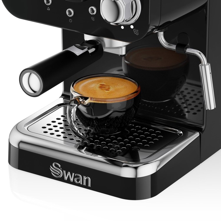 GRADE A1 - Swan SK22110BN Retro Espresso Coffee Machine - Black