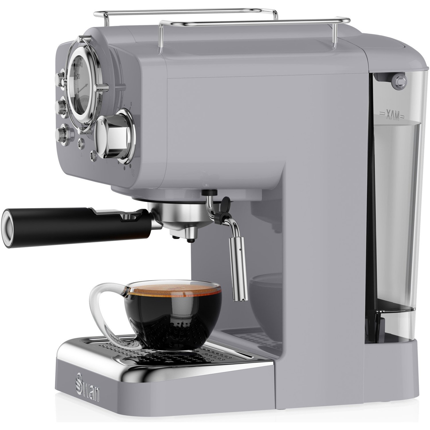 Swan SK22110GRYN Retro Espresso Coffee Machine Grey Appliances Direct