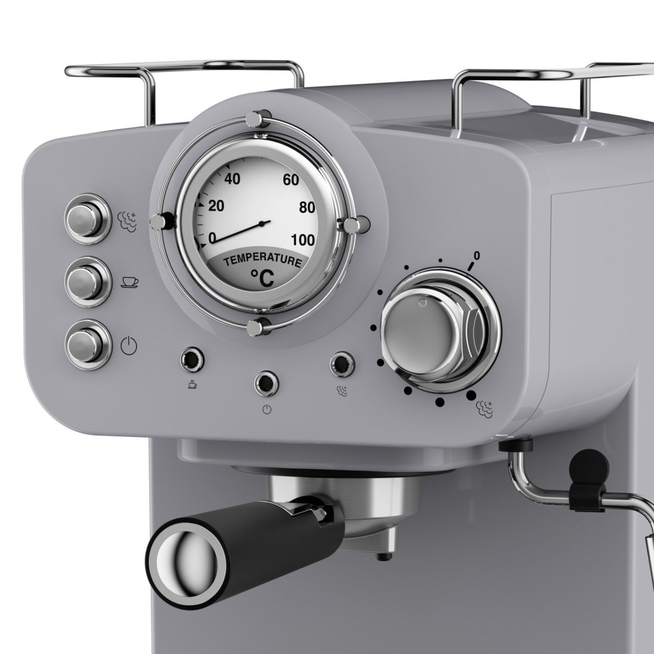 Swan SK22110GRYN Retro Espresso Coffee Machine Grey Appliances Direct