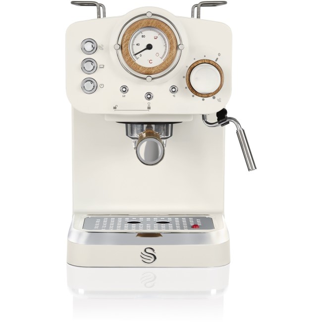 Swan SK22110WHTN Retro Espresso Coffee Machine White Appliances Direct