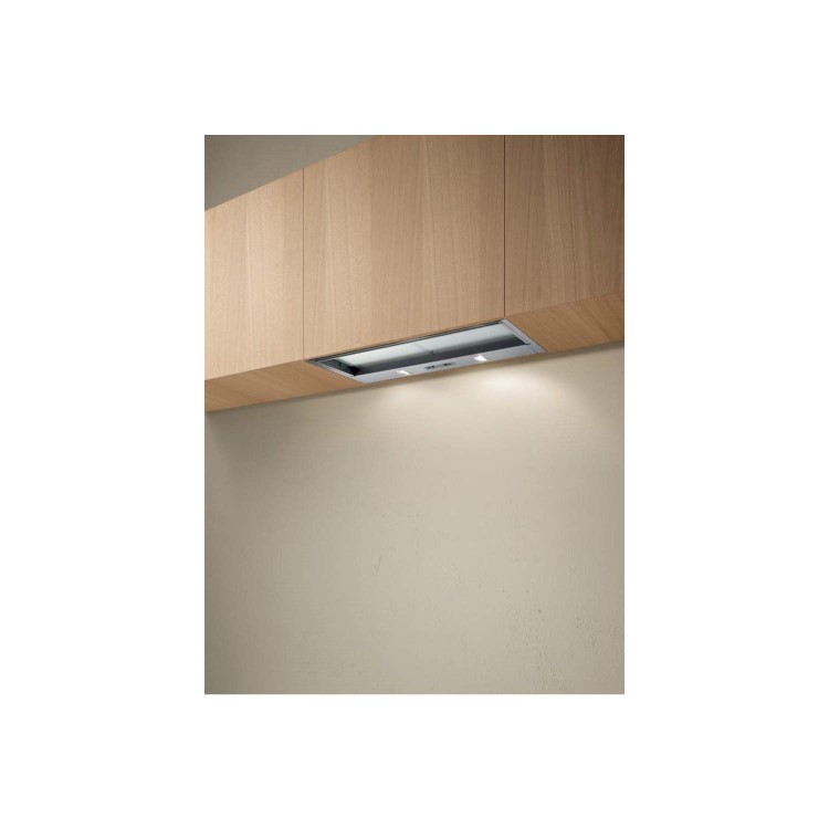 Elica SKLOCK90 Built-in Twin Motor Silver Grey 82cm Wide Telecopic Cooker Hood With Glass Panel