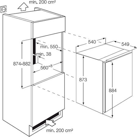 AEG SKS78800F0 Large Capacity In-column Integrated Fridge