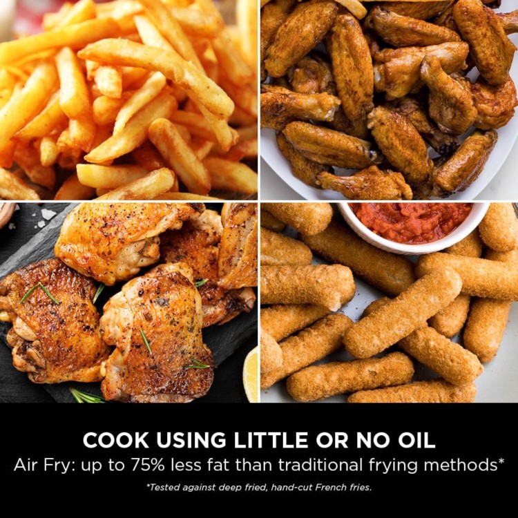 Ninja SL400UK Double Stack XL 9.5L 6-in-1 Dual Air Fryer  Twin Baskets  Healthy Crispy Cooking  Grey
