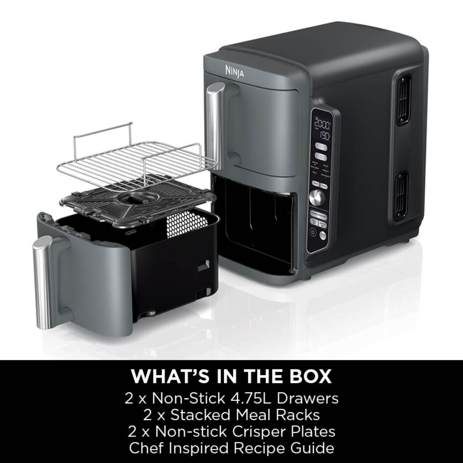 Ninja SL400UK Double Stack XL 9 5L 6 in 1 Dual Air Fryer Twin Baskets Ninja SL400UK Double Stack XL 9 5L 6 in 1 Dual Air Fryer Twin Baskets