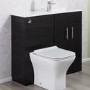 Black Slim Line Right Hand Basin & Vanity Unit Furniture Suite - W995mm