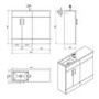 Black Slim Line Right Hand Basin & Vanity Unit Furniture Suite - W995mm