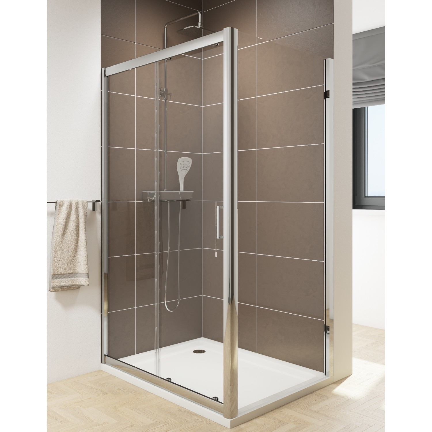 Claritas 6mm Glass Sliding Shower Door - 1000 x 1850