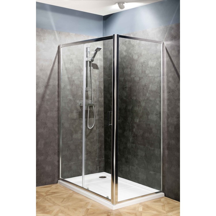 Claritas 6 Sliding Shower Door - Easy Clean Glass - 1700mm - 6mm Glass