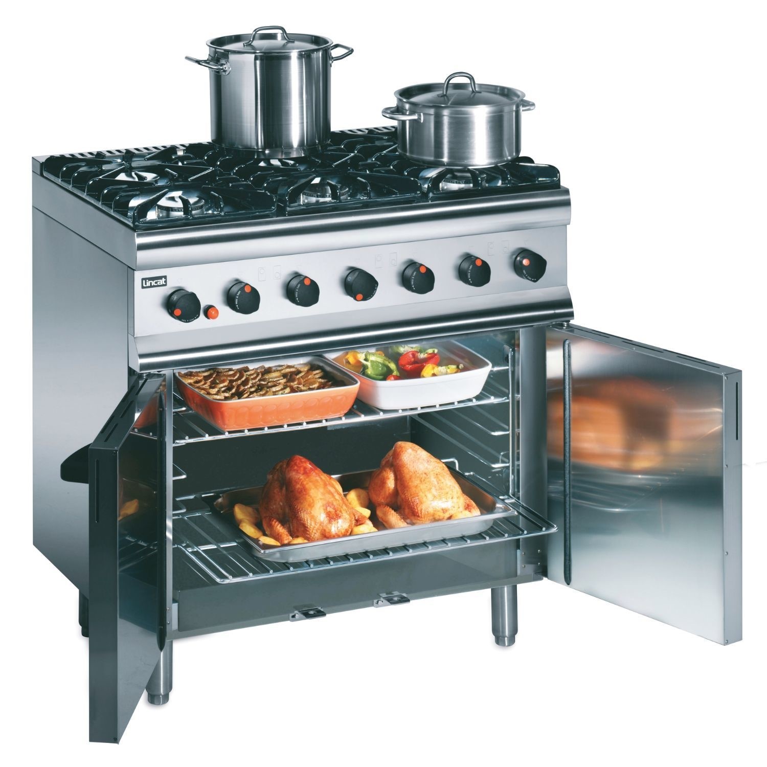 Lincat Slr9c-N Silverlink 600 6 Burner Natural Gas Commercial Oven Range 900Mm Wide SLR9C-N