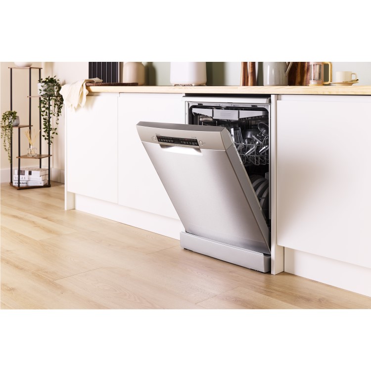 Bosch Series 4 Freestanding Dishwasher - Smart Wi-Fi, B-Rated, Brushed steel anti-fingerprint