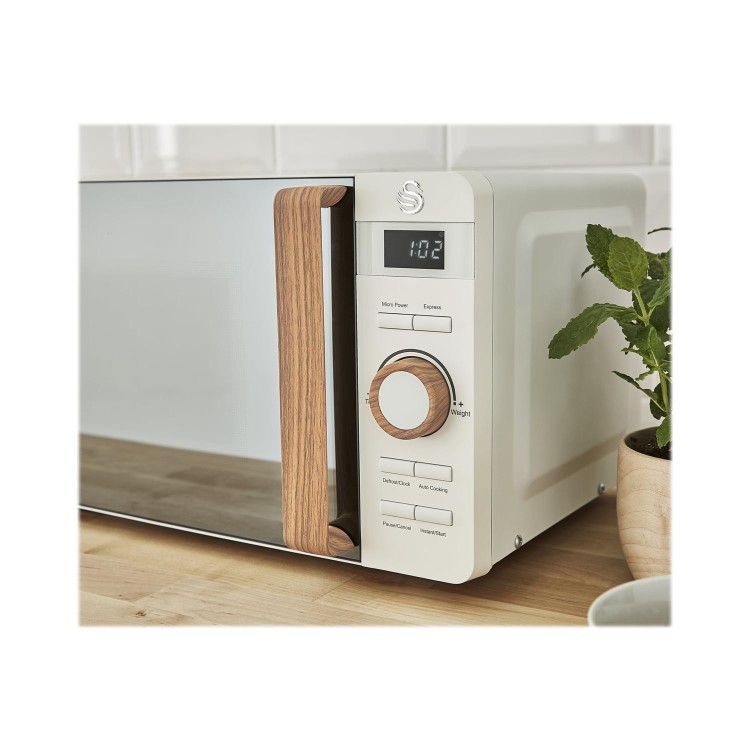 GRADE A3 - Swan SM22036WHTN 20L Nordic Digital Microwave - White
