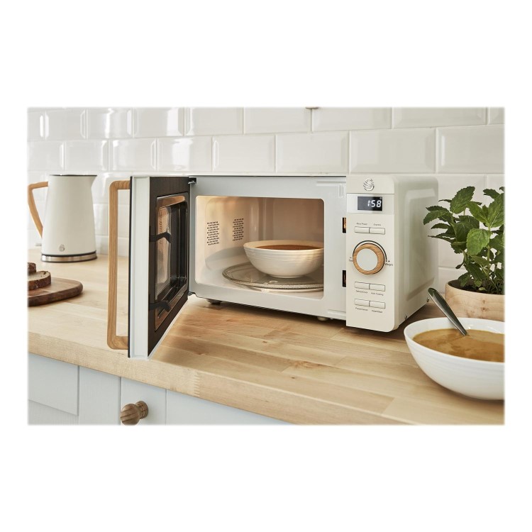 GRADE A3 - Swan SM22036WHTN 20L Nordic Digital Microwave - White