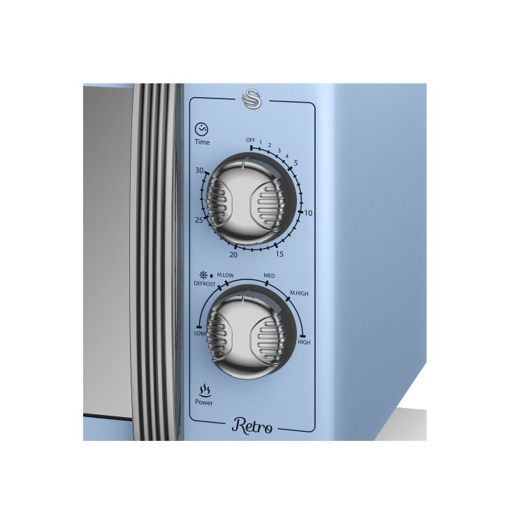 Swan Retro SM22070BLN 25L 900W Freestanding Microwave - Blue