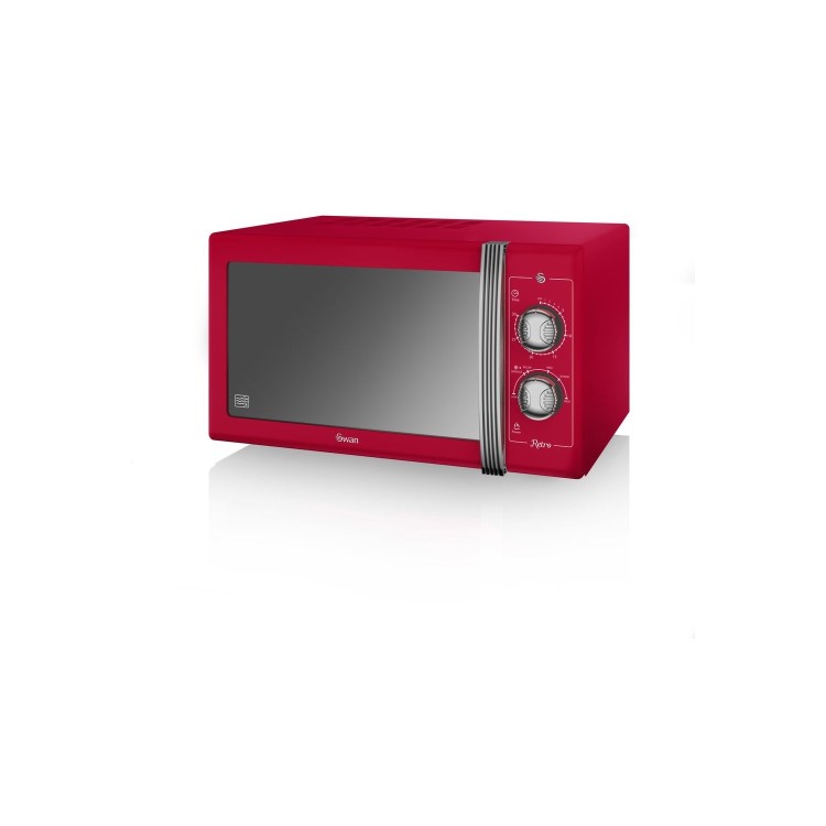 Swan Retro SM22070RN 25L 900W Freestanding Microwave - Red