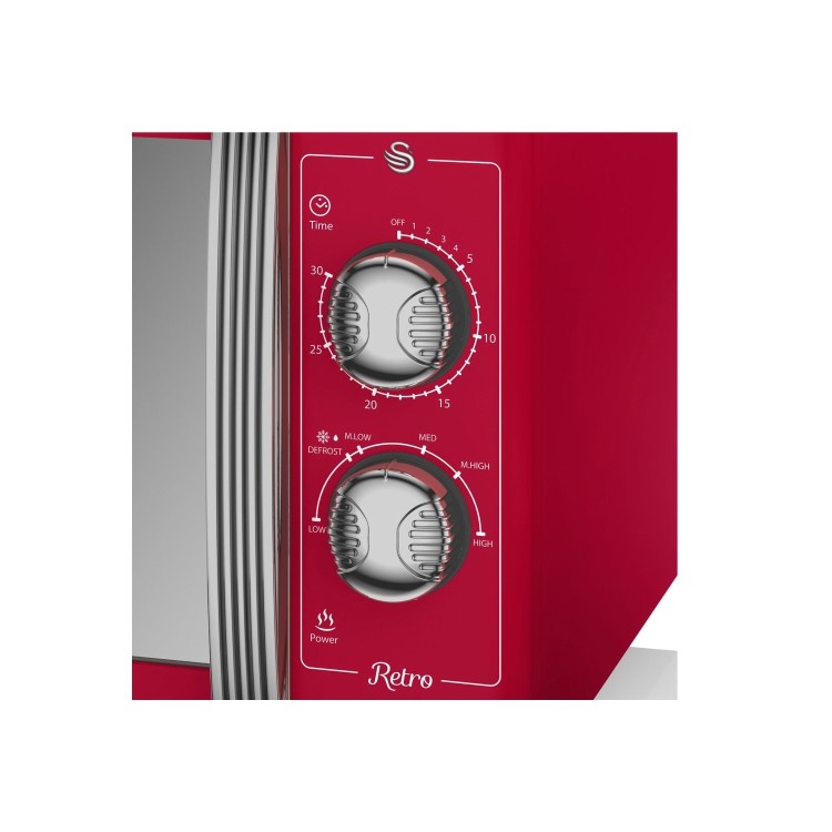 Swan Retro SM22070RN 25L 900W Freestanding Microwave - Red
