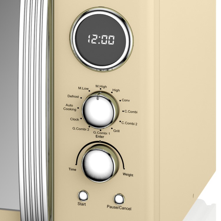 Swan Retro Digital SM22080CN 25L 900W Freestanding Microwave - Cream