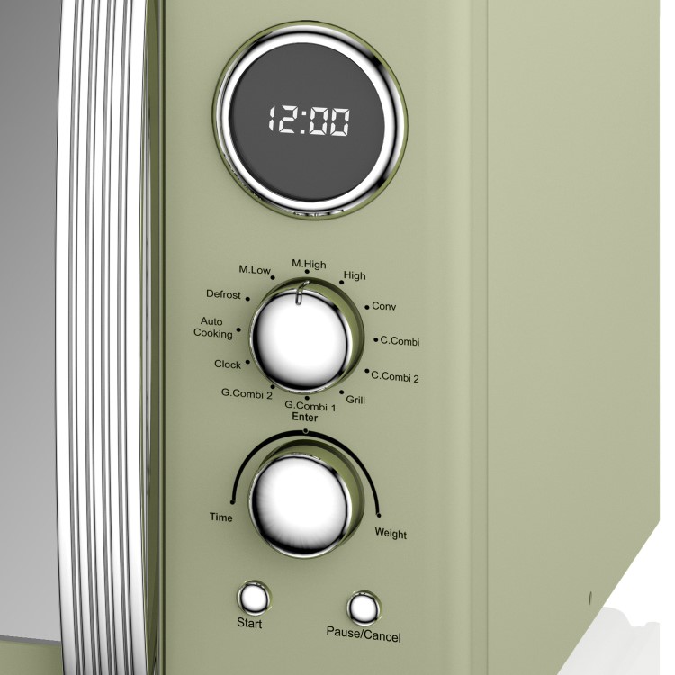 Swan SM22080GN Retro Digital 25L 900W Freestanding Microwave - Green
