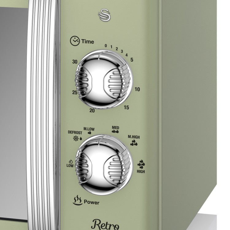 GRADE A2 - Swan Retro SM22130GN 20L 800W Freestanding Microwave - Green