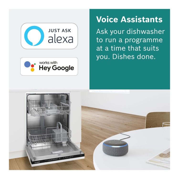 Bosch Series 6 Integrated Dishwasher - Smart Wi-Fi, A-Rated, Silver control panel
