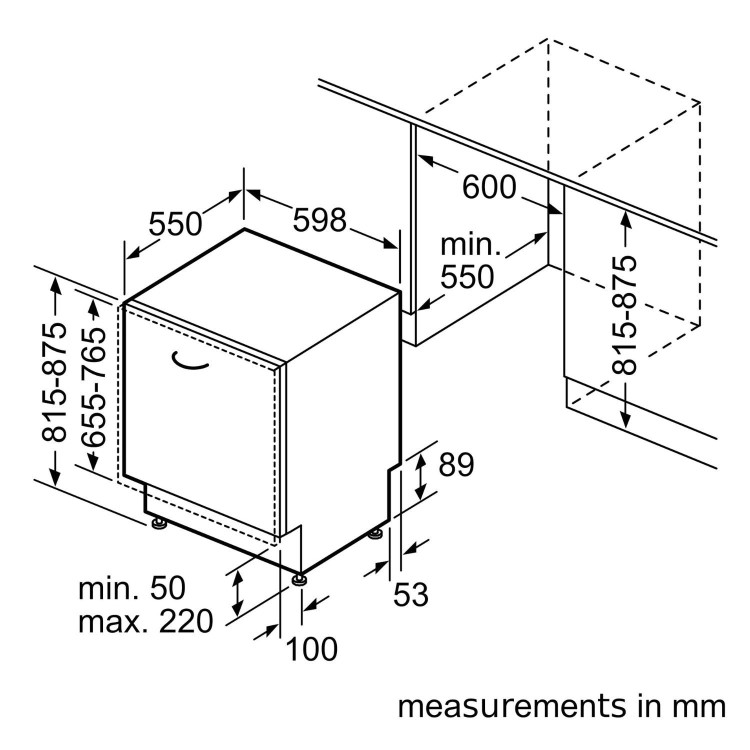 Bosch Series 4 Integrated Dishwasher - Smart, C-rated, Silver control panel