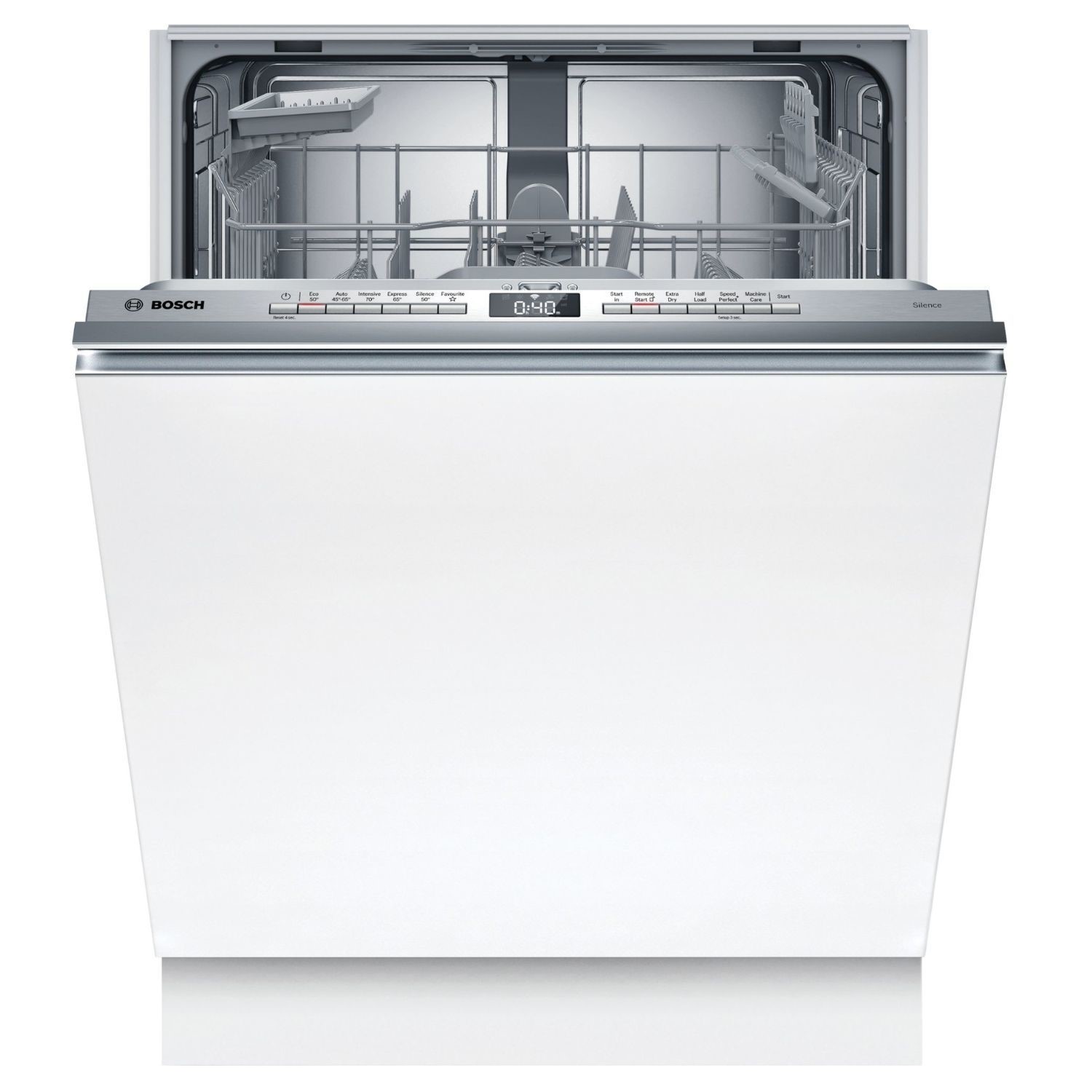 Bosch Series 4 Integrated Dishwasher - Smart C-rated Silver control panel