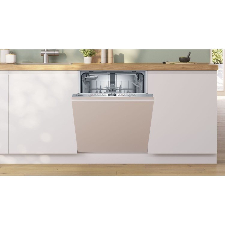 Bosch Series 4 Integrated Dishwasher - Smart, C-rated, Silver control panel