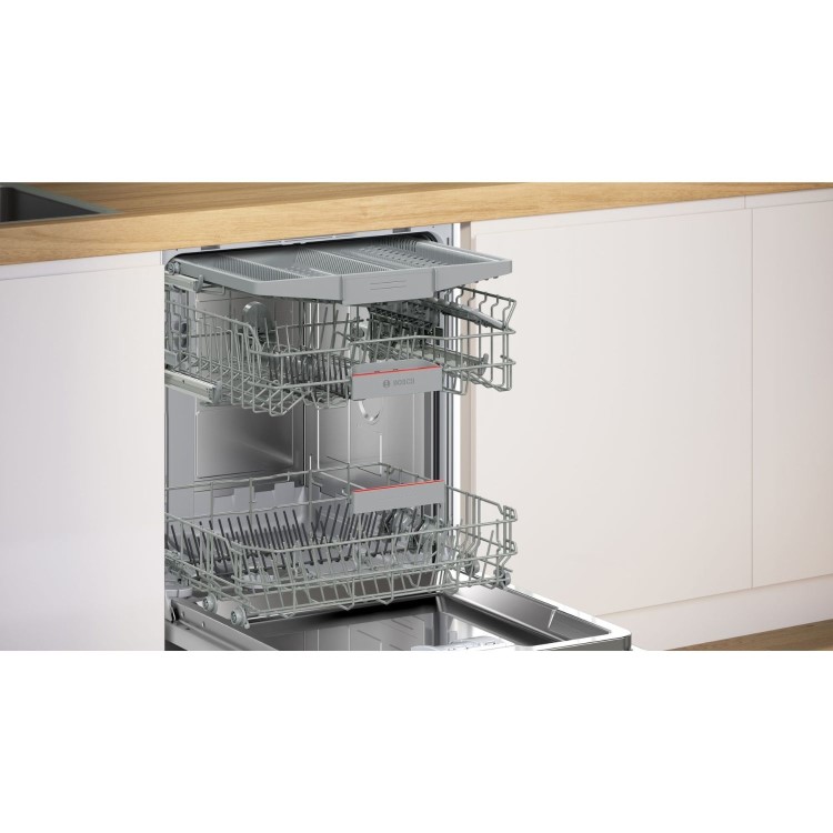 Bosch Series 4 Integrated Dishwasher - Smart C-rated Silver control panel